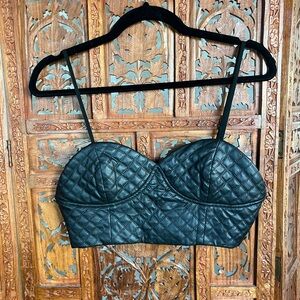 quilted faux leather bustier top, B/C cup, dani collection